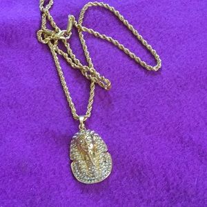 Gold filled 20 inch long Egyptian pendant necklace